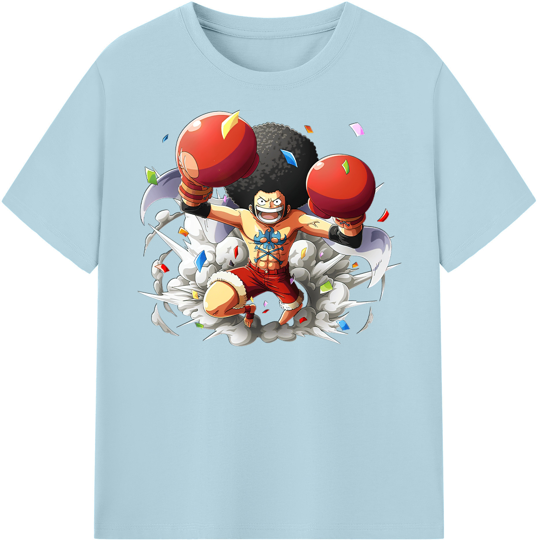 ワンピース モンキー・D・ルフィ ONE PIECE Monkey D. Luffy 綿100％半袖Tシャツ（フロントプリント）